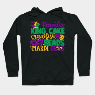 King Cake Beads Mardi Gras Hoodie